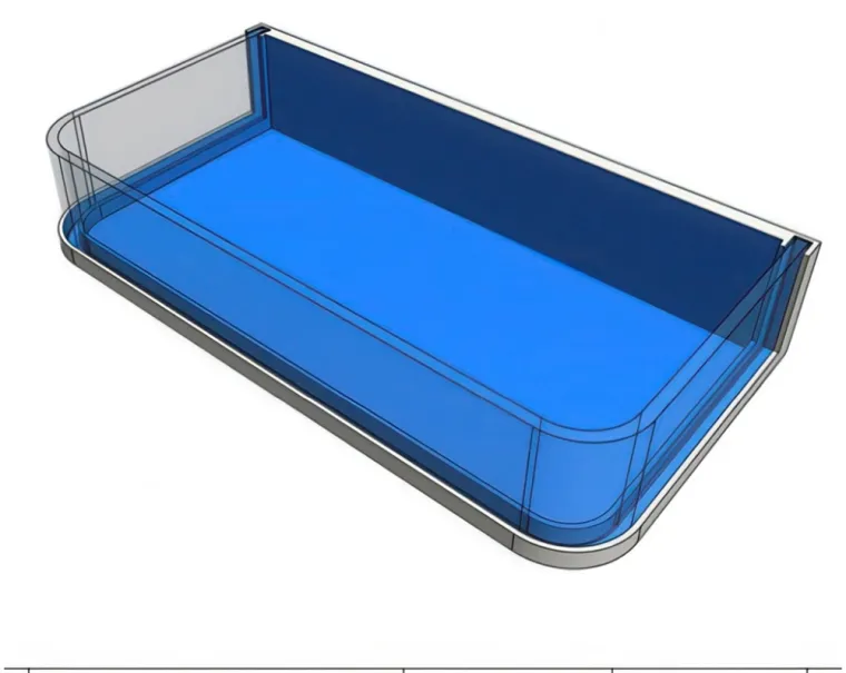 Croquis des différentes piscines en verre acrylique, Fréjus, AK Piscines