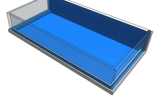 Croquis des différentes piscines en verre acrylique, Fréjus, AK Piscines